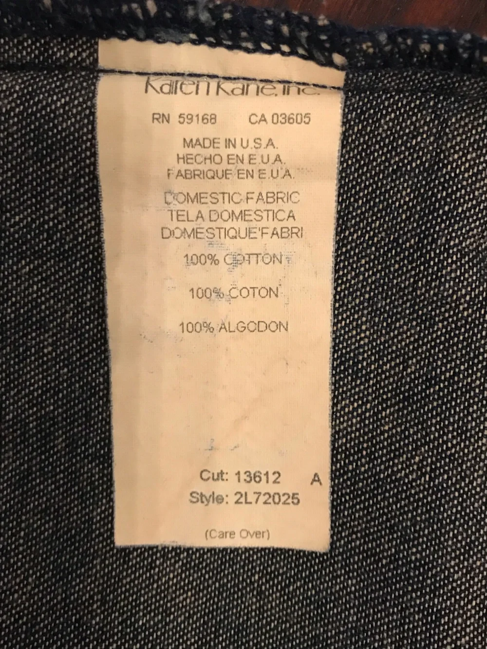 Karen Kane Size 12 Dark Denim Midi Dress Mermaid Hem Boho Cottagecore USA - Picture 4 of 9